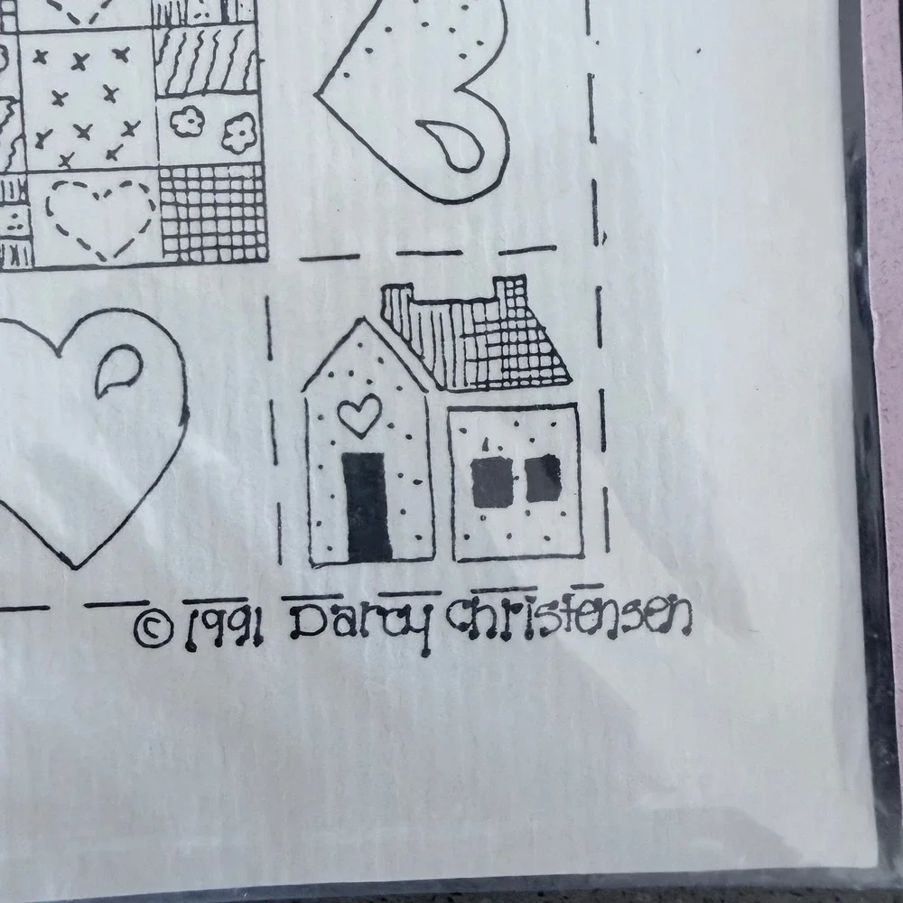 Vintage 1991 Watercolor Memories Darcy Christensen Home Sweet Home Art Sketch